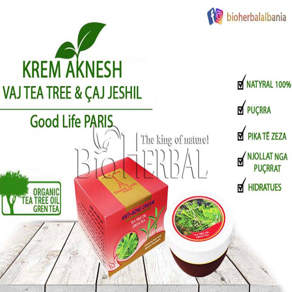 KREM ANTI-AKNE (PUÇRRA ) ME VAJ TEA TREE DHE ÇAJ JESHIL